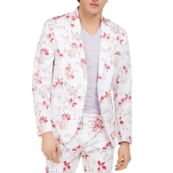 NWT Mens Jacket Classic Blazer Slim Fit Floral Print XS Size XS $130 P0041